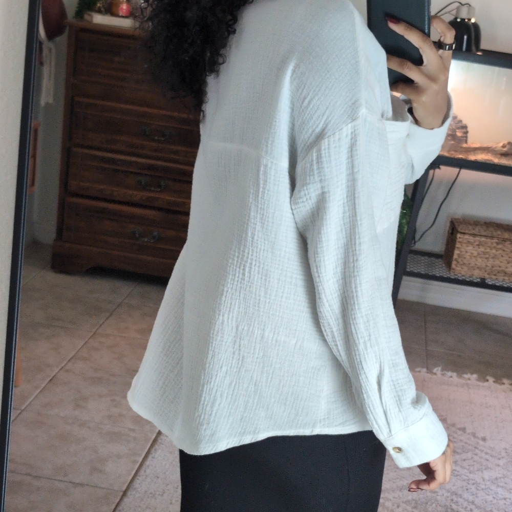White Button-Up Top - Picture 8 of 11